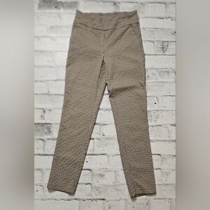 SC & CO Houndstooth Skinny Pants Womens Size 4 Brown Tan Stretch